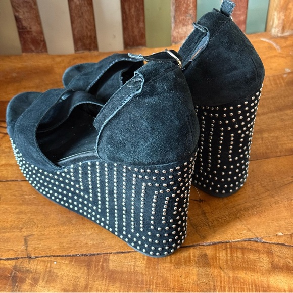 Jeffrey Campbell Studded Platform Wedges – Black Suede – Women’s 8.5 - Picture 5 of 16